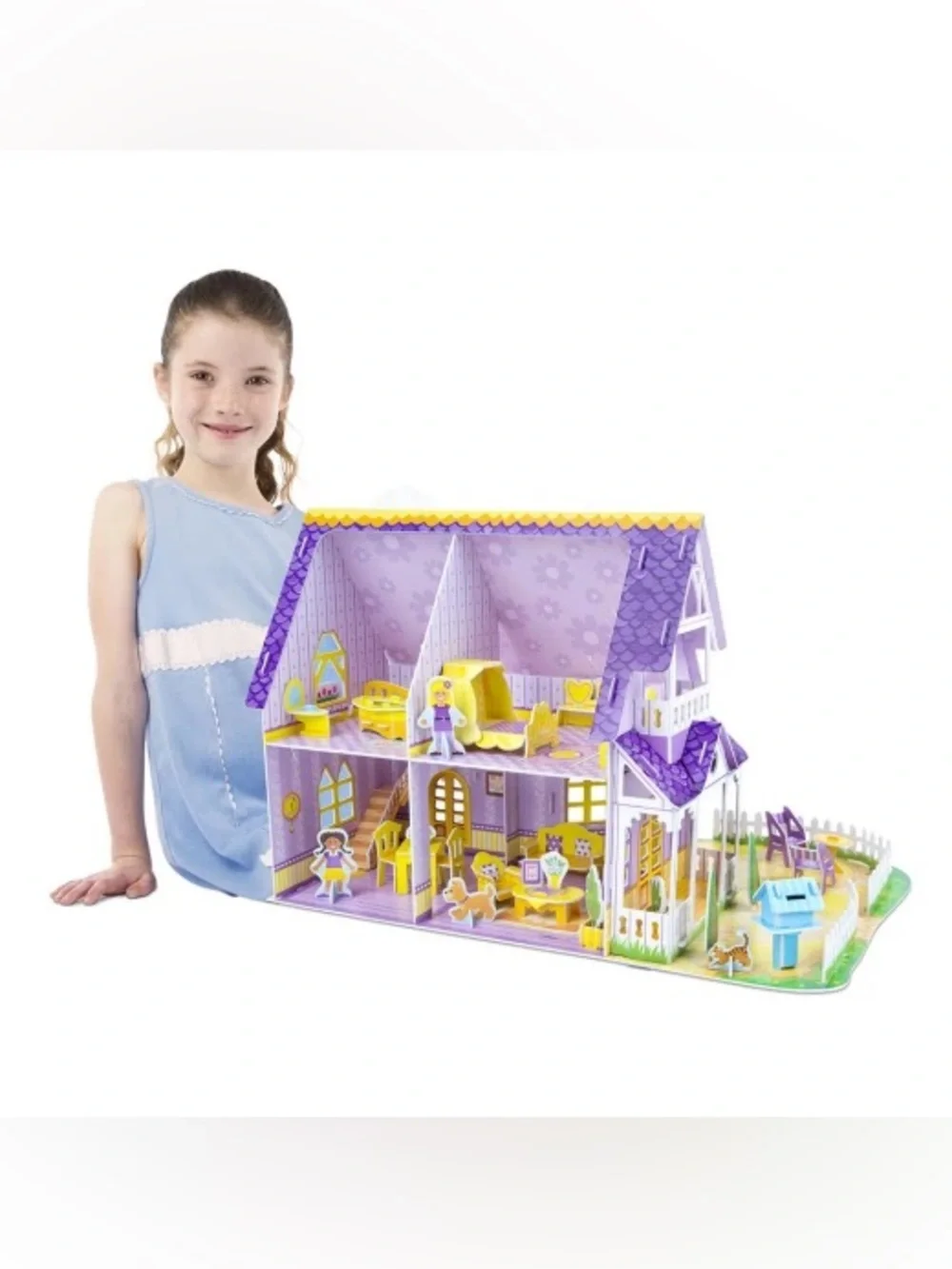 Melissa & Doug Pretty Purple Dollhouse 3-D Puzzle NIB SEALED